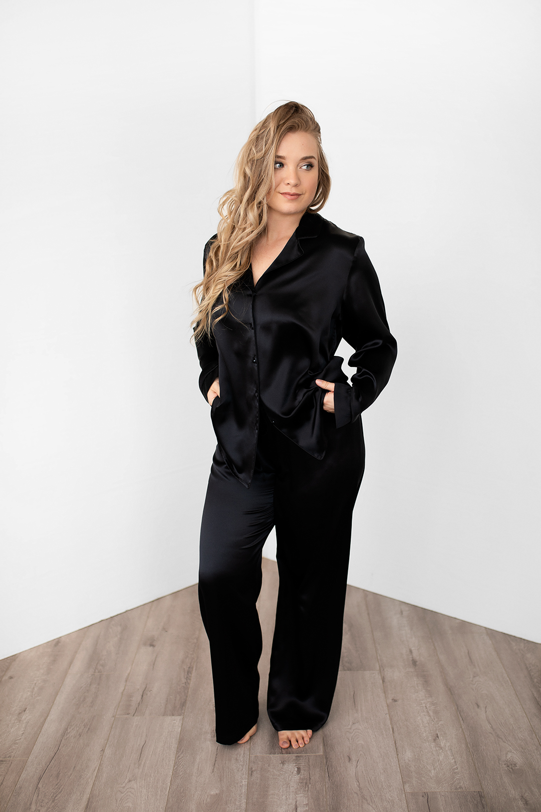 Christine Vancouver Silk Pajamas Black